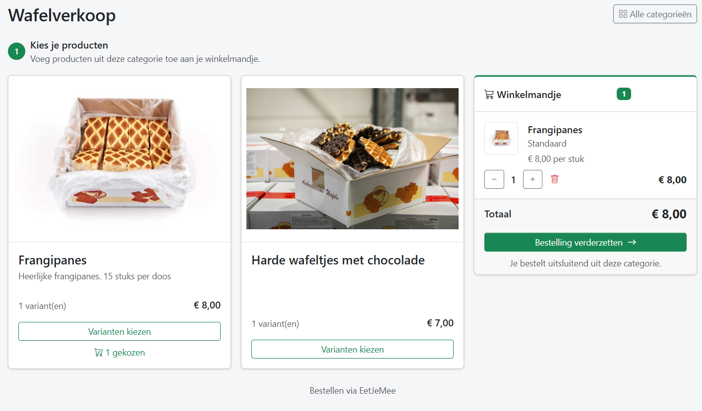 Schoolshop voor schoolverkoop